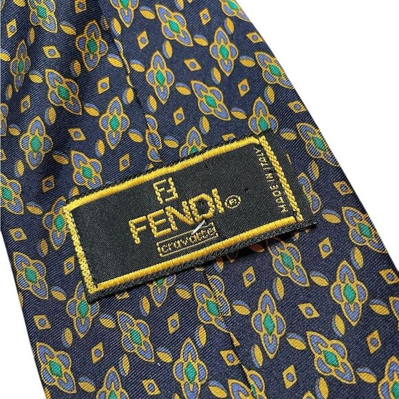 FENDI Silk Tie Navy - Picture 6 of 10